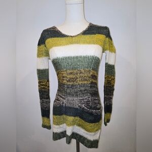 ultra flirt green brown sweather stripw